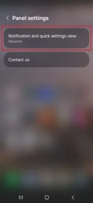روی نمای Notifications and Quick Settings کلیک کنید
