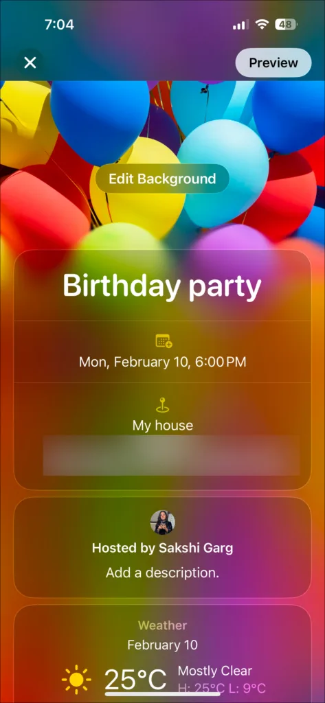 اگر گوشی شما از Apple Intelligence پشتیبانی می‌کند، حتی می‌توانید یک پس‌زمینه با استفاده از اپلیکیشن Image Playground بسازید