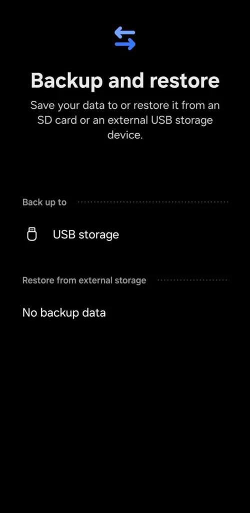 دستگاه ذخیره‌سازی خود را از بخش "Back up to" انتخاب کنید.