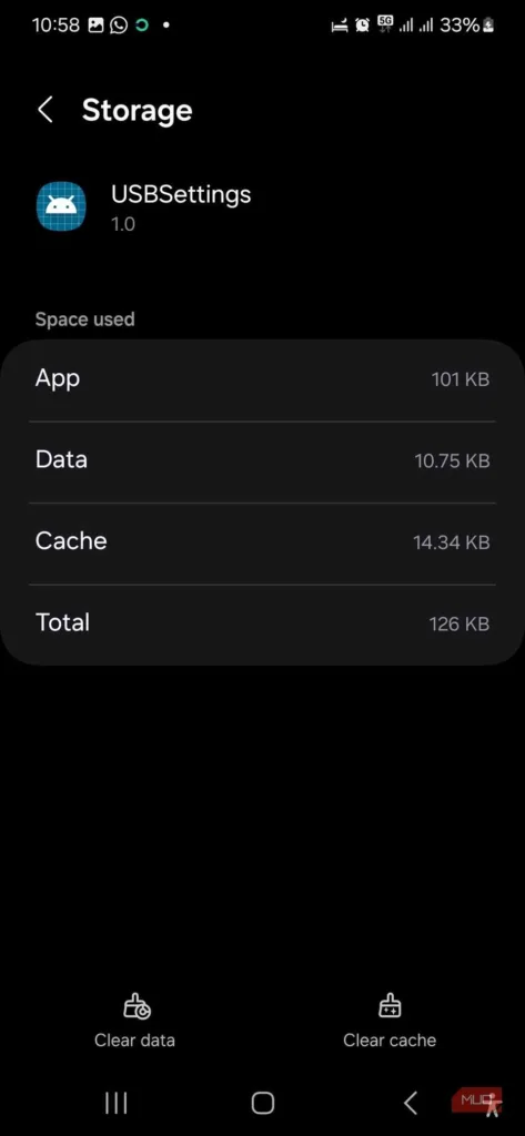 در پایین صفحه، گزینه Clear Cache را انتخاب کنید