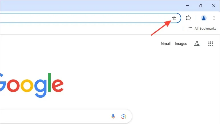 با رفتن به صندوق ورودی جیمیل و استفاده از میان‌بر Ctrl + D یا کلیک روی آیکون ستاره در سمت راست نوار آدرس، یک نشانک ایجاد کنید