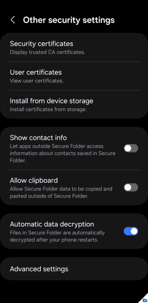 گزینه‌ی "رمزگشایی خودکار داده‌ها" (Automatic data decryption) را فعال کنید