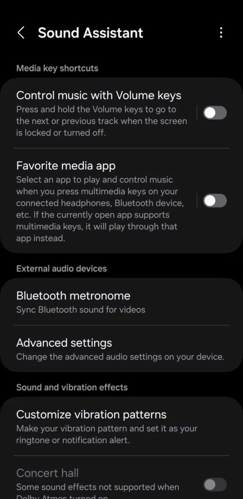 گزینه Control music with Volume keys را فعال کنید