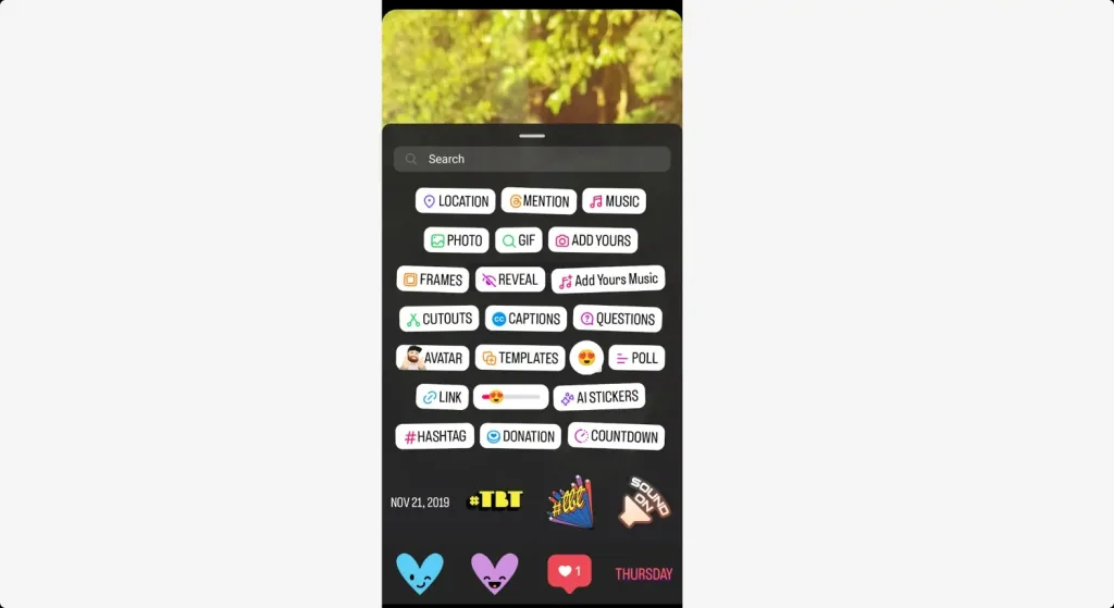 افزودن استیکرها و گیف‌ها