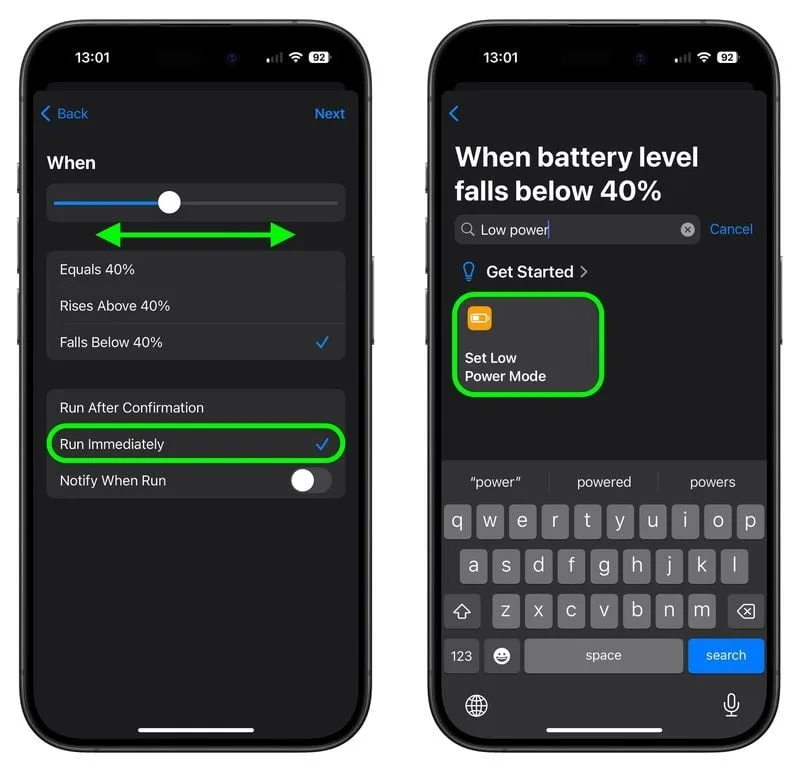 در قسمت جستجو عبارت «Set Low Power Mode» را وارد کنید و گزینه مربوطه را انتخاب کنید