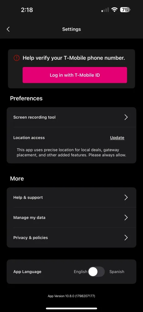 به بخش Manage در پایین سمت راست بروید